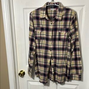 Tin Haul Cream and Black Button Down Shirt